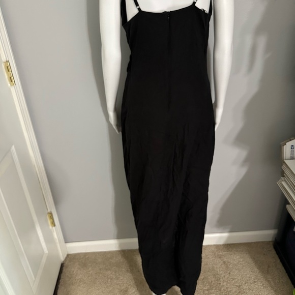 Zara Black Side Tie MIDI Dress Small - Picture 5 of 6